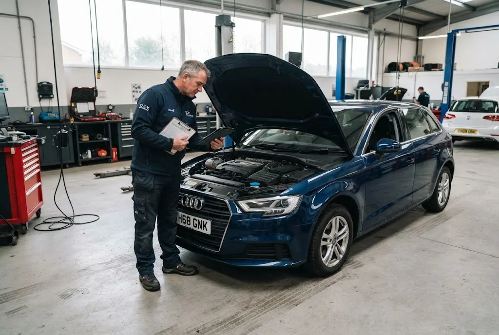 vehicle inspection of a used car by a professional UK automotive inspector