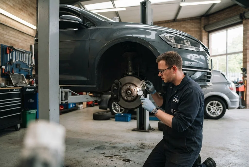 Brake services with professional brake inspection and repair in a UK garage